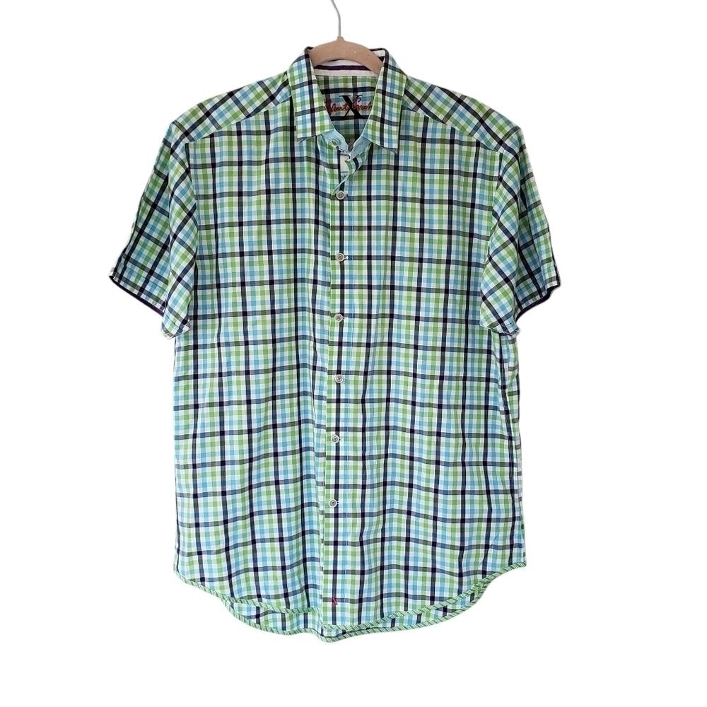 Robert Graham Multicolour Plaid Checkered Short Sleeve Cotton Shirt